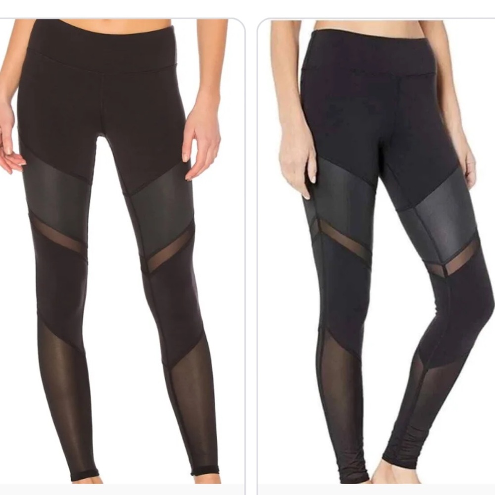 ALO Yoga Shiela Black Mesh Leggings XS